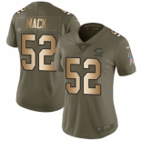 Women's Nike Chicago Bears #52 Khalil Mack Limited Olive Gold 2017 Salute to Service NFL Jersey