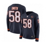 Women's Nike Chicago Bears #58 Roquan Smith Limited Navy Blue Therma Long Sleeve NFL Jersey