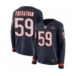 Women's Nike Chicago Bears #59 Danny Trevathan Limited Navy Blue Therma Long Sleeve NFL Jersey