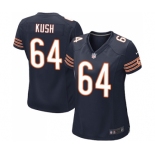 Women's Nike Chicago Bears #64 Eric Kush Game Navy Blue Team Color NFL Jersey