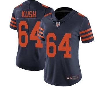 Women's Nike Chicago Bears #64 Eric Kush Limited Navy Blue Rush Vapor Untouchable NFL Jersey