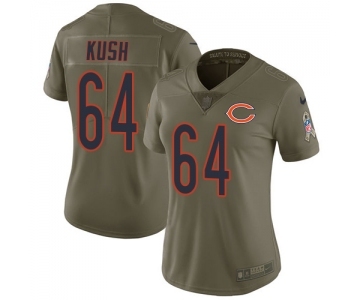 Women's Nike Chicago Bears #64 Eric Kush Limited Olive 2017 Salute to Service NFL Jersey