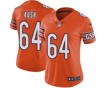 Women's Nike Chicago Bears #64 Eric Kush Orange Alternate Vapor Untouchable Limited Player NFL Jersey