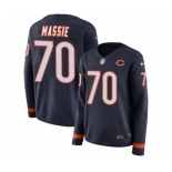 Women's Nike Chicago Bears #70 Bobby Massie Limited Navy Blue Therma Long Sleeve NFL Jersey