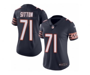 Women's Nike Chicago Bears #71 Josh Sitton Limited Navy Blue Rush NFL Jersey