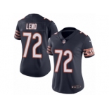 Women's Nike Chicago Bears #72 Charles Leno Limited Navy Blue Rush NFL Jersey