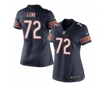 Women's Nike Chicago Bears #72 Charles Leno Limited Navy Blue Team Color NFL Jersey