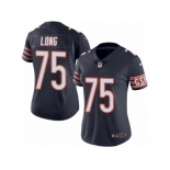 Women's Nike Chicago Bears #75 Kyle Long Limited Navy Blue Rush NFL Jersey