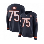 Women's Nike Chicago Bears #75 Kyle Long Limited Navy Blue Therma Long Sleeve NFL Jersey