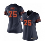 Women's Nike Chicago Bears #75 Kyle Long Navy Blue 1940s Throwback Alternate NFL Jersey