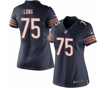 Women's Nike Chicago Bears #75 Kyle Long Navy Blue Team Color NFL Jersey