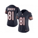 Women's Nike Chicago Bears #81 Cameron Meredith Limited Navy Blue Rush NFL Jersey