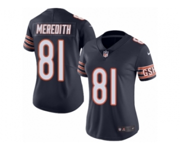 Women's Nike Chicago Bears #81 Cameron Meredith Limited Navy Blue Rush NFL Jersey