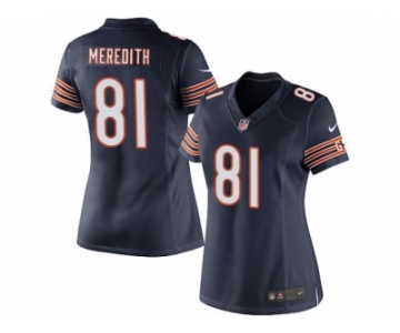 Women's Nike Chicago Bears #81 Cameron Meredith Limited Navy Blue Team Color NFL Jersey