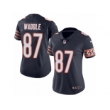 Women's Nike Chicago Bears #87 Tom Waddle Limited Navy Blue Rush NFL Jersey