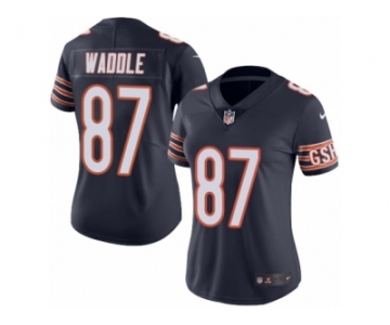 Women's Nike Chicago Bears #87 Tom Waddle Limited Navy Blue Rush NFL Jersey