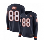 Women's Nike Chicago Bears #88 Dion Sims Limited Navy Blue Therma Long Sleeve NFL Jersey