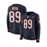 Women's Nike Chicago Bears #89 Mike Ditka Limited Navy Blue Therma Long Sleeve NFL Jersey