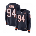 Women's Nike Chicago Bears #94 Leonard Floyd Limited Navy Blue Therma Long Sleeve NFL Jersey