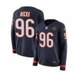 Women's Nike Chicago Bears #96 Akiem Hicks Limited Navy Blue Therma Long Sleeve NFL Jersey