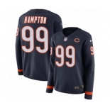 Women's Nike Chicago Bears #99 Dan Hampton Limited Navy Blue Therma Long Sleeve NFL Jersey