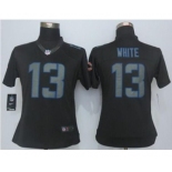 nike women nfl jerseys chicago bears #13 white black[nike impact limited][white]