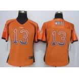 nike women nfl jerseys chicago bears #13 white orange[Elite drift fashion][white]