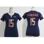 nike women nfl jerseys chicago bears #15 brandon marshall blue[handwork sequin lettering fashion]