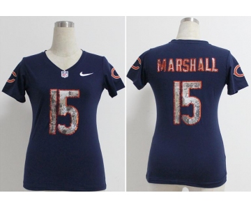 nike women nfl jerseys chicago bears #15 brandon marshall blue[handwork sequin lettering fashion]