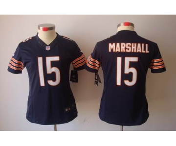 nike women nfl jerseys chicago bears #15 marshall blue[nike limited]