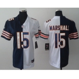 nike women nfl jerseys chicago bears #15 marshall white-blue[nike split]