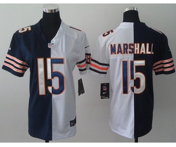 nike women nfl jerseys chicago bears #15 marshall white-blue[nike split]