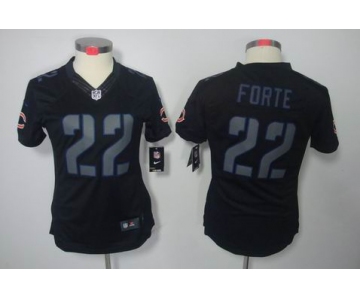 nike women nfl jerseys chicago bears #22 matt forte black[nike impact limited]