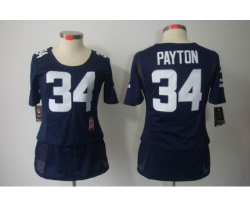 nike women nfl jerseys chicago bears #34 payton blue[breast cancer awareness]