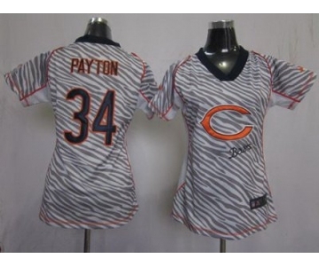 nike women nfl jerseys chicago bears #34 payton [fem fan zebra]