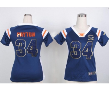 nike women nfl jerseys chicago bears #34 walter payton blue[fashion Rhinestone sequins]