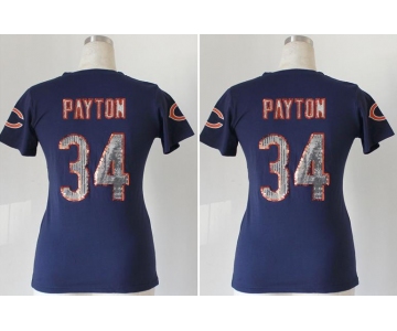 nike women nfl jerseys chicago bears #34 walter payton blue[handwork sequin lettering fashion]