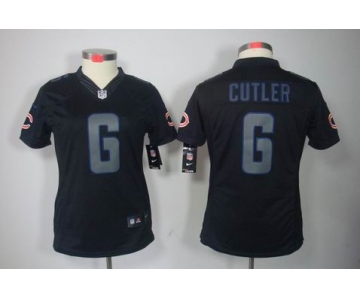 nike women nfl jerseys chicago bears #6 cutler black[nike impact limited]