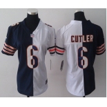 nike women nfl jerseys chicago bears #6 cutler white-blue[nike split]