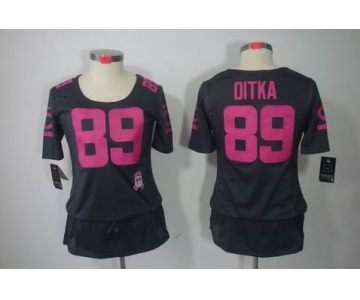 nike women nfl jerseys chicago bears #89 mike ditka dk.grey[breast cancer awareness]