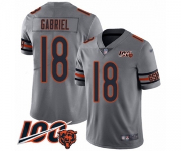 Youth Chicago Bears #18 Taylor Gabriel Limited Silver Inverted Legend 100th Season Football Jersey