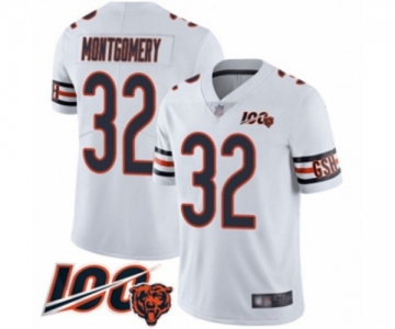 Youth Chicago Bears #32 David Montgomery White Vapor Untouchable Limited Player 100th Season Football Jersey