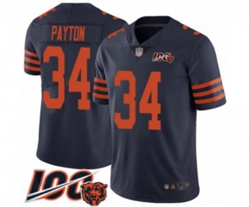 Youth Chicago Bears #34 Walter Payton Limited Navy Blue Rush Vapor Untouchable 100th Season Football Jersey