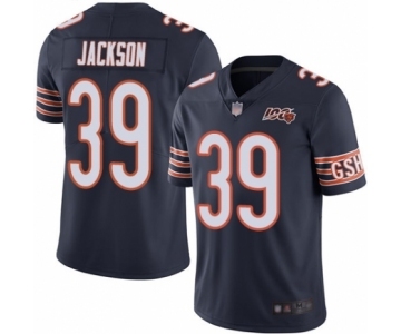 Youth Chicago Bears #39 Eddie Jackson Navy Blue Team Color 100th Season Limited Football Jersey