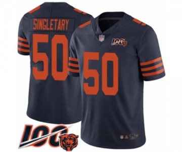 Youth Chicago Bears #50 Mike Singletary Limited Navy Blue Rush Vapor Untouchable 100th Season Football Jersey