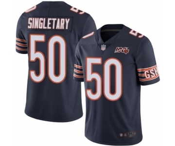 Youth Chicago Bears #50 Mike Singletary Navy Blue Team Color 100th Season Limited Football Jersey