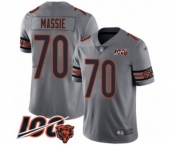 Youth Chicago Bears #70 Bobby Massie Limited Silver Inverted Legend 100th Season Football Jersey