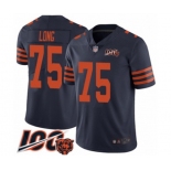 Youth Chicago Bears #75 Kyle Long Limited Navy Blue Rush Vapor Untouchable 100th Season Football Jersey