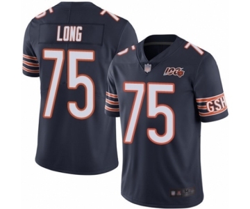 Youth Chicago Bears #75 Kyle Long Navy Blue Team Color 100th Season Limited Football Jersey