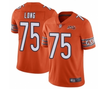 Youth Chicago Bears #75 Kyle Long Orange Alternate 100th Season Limited Football Jersey